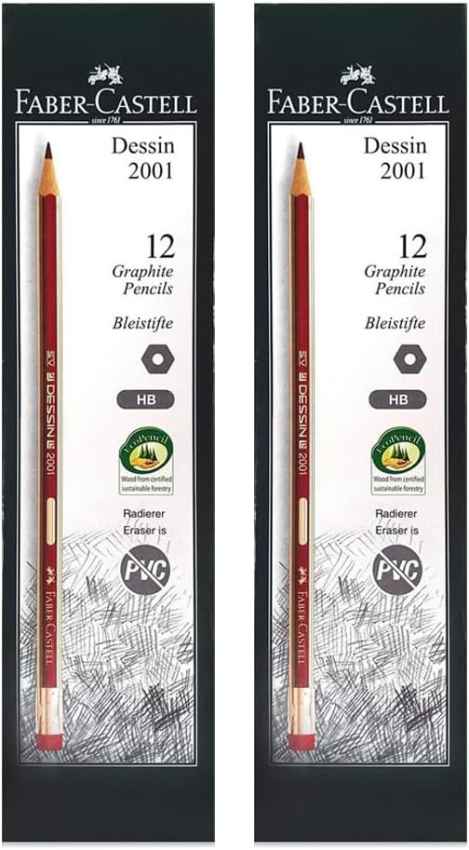 Faber-Castell Dessin Black Lead HB Pencil With Eraser