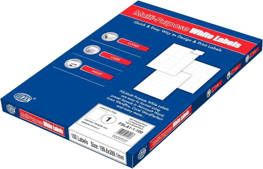 FIS White Color Multipurpose Laser Labels-FSLA1-100