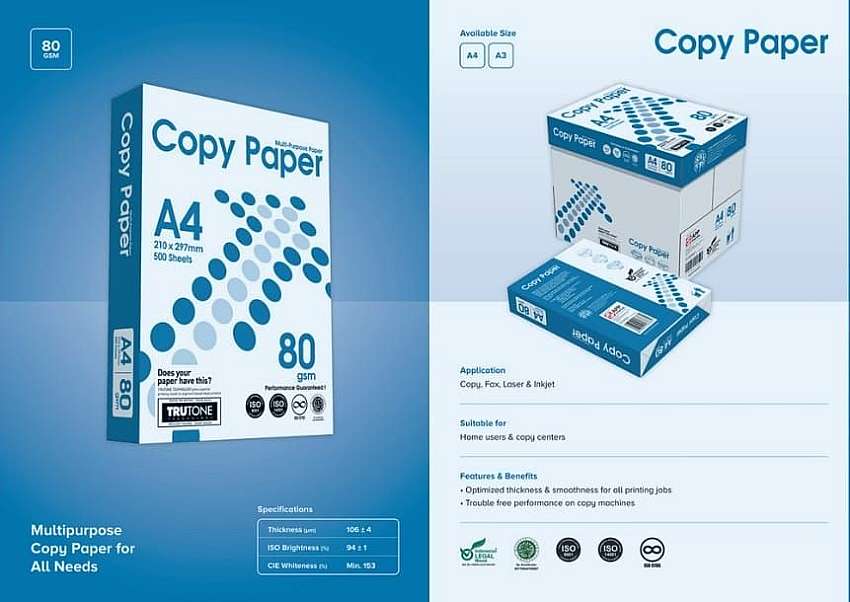 Copy Paper A4 80GSM (500 Sheet/Ream, 5 Ream/Box)